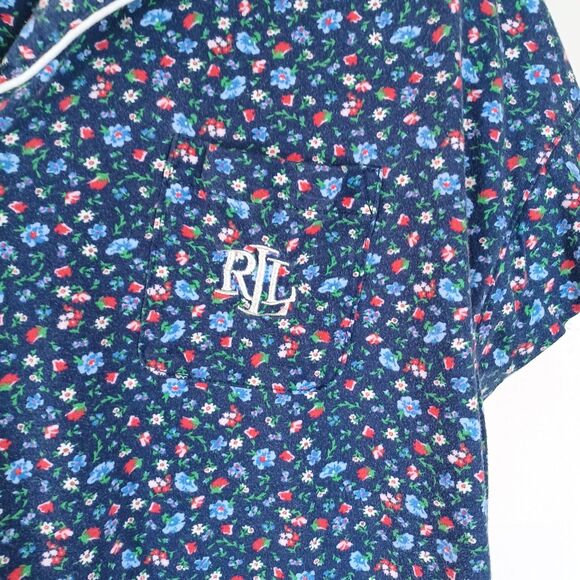 Lauren Ralph Lauren Pajamas Womens Large Cottage Floral Preppy Sleep Embroidered - Picture 4 of 11